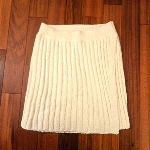 Free People Elegant Cream Wrap Sweater Knit Skirt, Sz. M, Academia 90s
